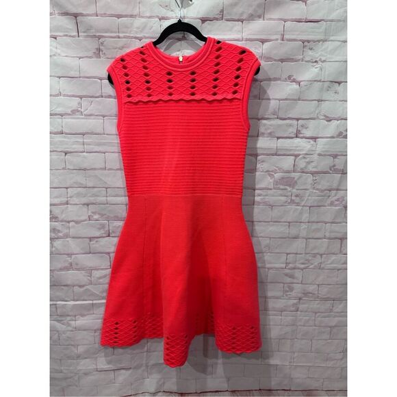 Ted Baker London Jacquard Panel Skater Dress size medium/8 Ted size 3 - Picture 2 of 11